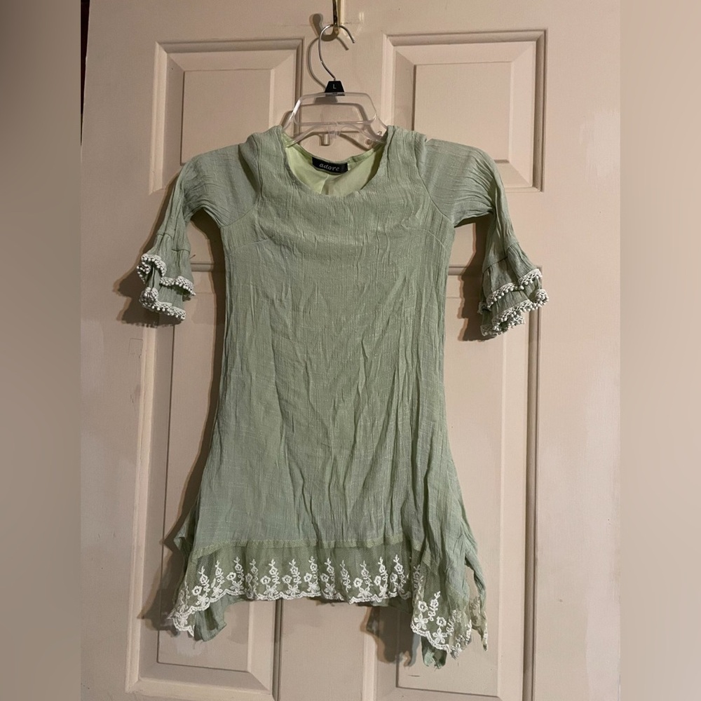 Adore Light Green Fabric Dress